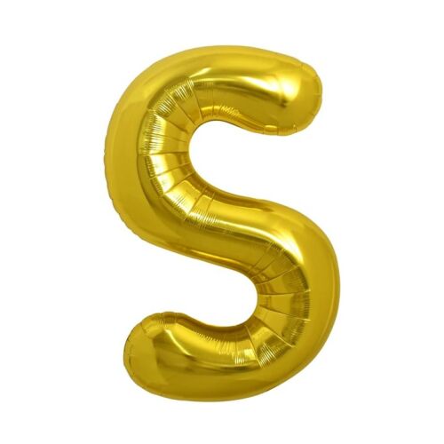 Arany S betűs fólia lufi, 40 cm, S DEPOT