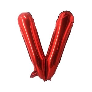 Fém fólia lufi S DEPOT®, V betű, piros, 40 cm