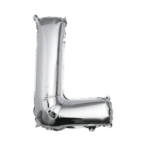 Fém fólia lufi S DEPOT®, L betű, ezüst, 40 cm