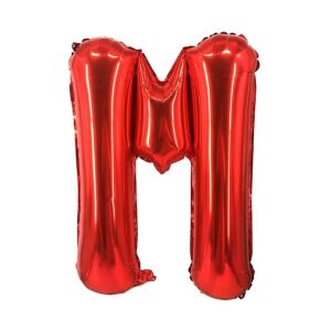 Fém fólia lufi S DEPOT®, M betű, piros, 40 cm