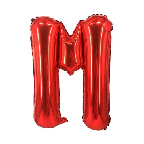 Piros M betűs fóliabalon, 40 cm, S DEPOT