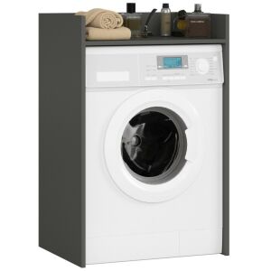 Капак за пералня с рафт, ламинирано ПДЧ, 64x50x98 см, графитено сиво