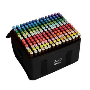 Set 168 Markere cu Vârf Dublu Touch, Vârf Subțire și Gros, Multicolor cu Geantă de Transport - Markere