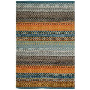 Felülnézet a Bakero Kelim Saffron narancssárga szőnyegről - Bakero