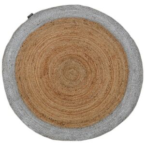 Okrągły dywan Bakero Roberta, średnica 120 cm, naturalny i srebrny dywan jutowy - Projektowanie wnętrz