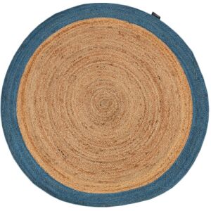 Bakero Roberta runder Jute-Teppich, natur und blau, ⌀ 120 cm. - Innenarchitektur