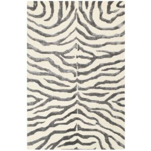 Bakero Zebra Silber Teppich, Tierdruck Teppich, 122x183 cm - Innenarchitektur