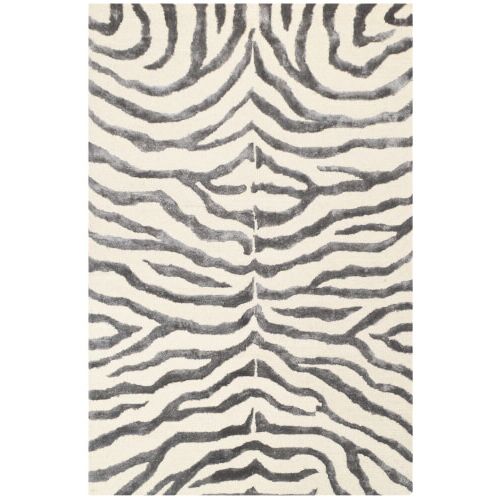 Covor Bakero Zebra argintiu, 153x244 cm, covor cu imprimeu animal