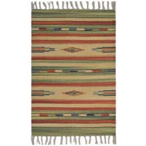 Koberec Bakero Kelim Country zelený, 60x90 cm, aztécky vzor - Bakero