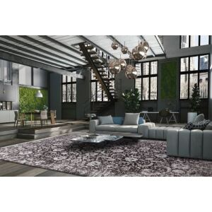 Класически антрацитен и сив килим Bakero Cordoba в модерна всекидневна - Декорация