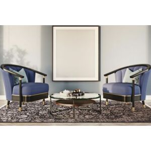 Dywan Bakero Cordoba classic antracytowo-beżowy w salonie - Projektowanie wnętrz