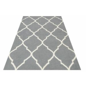 Bakero Kelim Caroline dunkelgrauer Teppich, marokkanischer Stil, Wohnzimmerteppich - Innenarchitektur