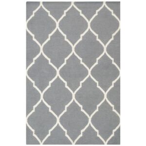 Widok z góry na ciemnoszary dywan Bakero Kelim Caroline z marokańskim wzorem - Projektowanie wnętrz