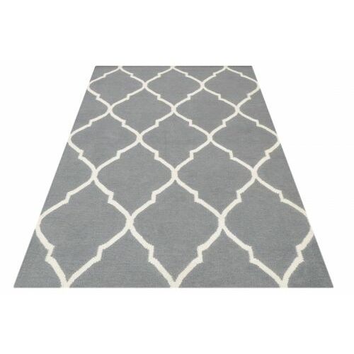 Bakero Kelim Caroline szürke szőnyeg fehér marokkói mintával