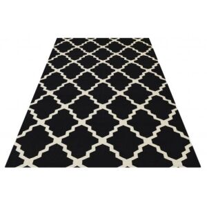 Bakero Kelim Julia fekete szőnyeg, 155x240 cm, marokkói mintával - Bakero