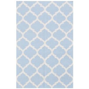 Dywan Bakero Kelim Julia jasnoniebieski z marokańskim wzorem, 140x200 cm - Projektowanie wnętrz