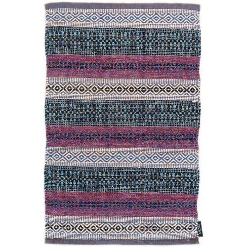 Bakero Kelim Saffron szőnyeg, petrol, lila, geometrikus minta, 60x90 cm