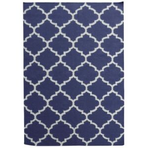 Bakero Kelim Elizabeth sötétkék szőnyeg marokkói mintával, 155x240 cm - Bakero