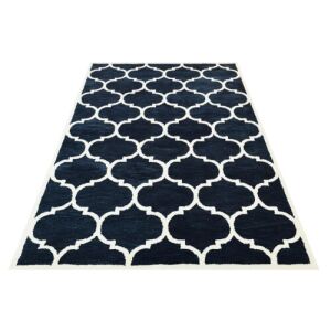 Bakero Florida fekete szőnyeg, marokkói rácsos minta, 153x244 cm - Bakero