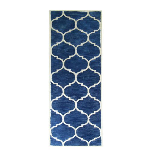 Bakero Florida sötétkék futó szőnyeg, 78x244 cm, marokkói mintával