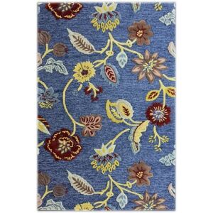 Bakero Flowers 1510 blauer Teppich, 122x183 cm, Blumendesign - Innenarchitektur