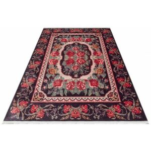 Bakero Antique 03 schwarzer Teppich mit Blumenmuster, 80x300 cm - Innenarchitektur