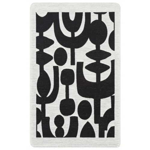 Bakero Kelim Arya Neo 07 fehér/fekete szőnyeg, 75x120 cm, modern design