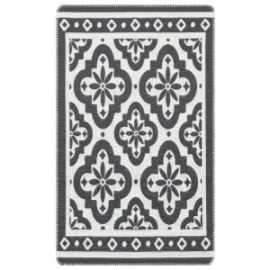 Bakero Kelim Arya Neo 08 antracit és fehér szőnyeg, 75x180 cm, lapos szövésű pamut szőnyeg - Bakero