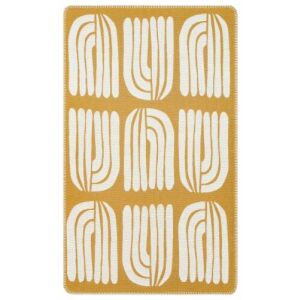 Bakero Kelim Arya Neo 10 fehér és sárga szőnyeg, 75x120 cm, felülnézet - Bakero