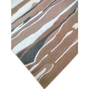 Pohľad z uhla na koberec Bakero Salajka, moderný dizajn, hnedá, biela a sivá - Bakero