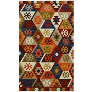Bakero Kelim classic Multi Teppich, Aztekenmuster, 155x240 cm - Dekorationen