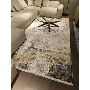 Bakero Verona creme-grauer abstrakter Teppich im Wohnzimmer - Innenarchitektur