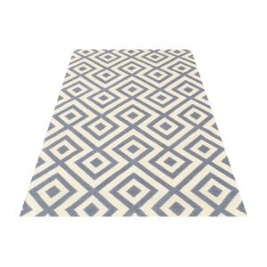 Widok pod kątem szarego dywanu Bakero Kelim Luisa, 140x200 cm - Projektowanie wnętrz