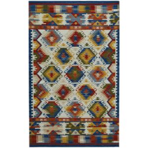 Bakero Kelim classic Teppich 120x180 cm, roter Aztekenmuster Wollteppich - Innenarchitektur