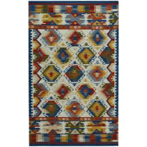 Bakero Kelim classic 17115 roter Teppich, Aztekenmuster, 155x240 cm - Innenarchitektur