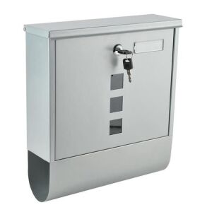 Ezüst színű postaláda kulcsokkal, Postaláda 10 / 30,7 / 34 cm - Malatec