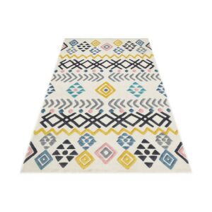 Bakero Kelim Mexico Elfenbein Teppich, 120x180 cm, geometrisches Muster - Innenarchitektur