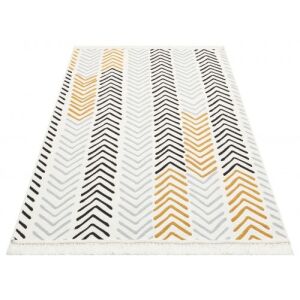 Bakero Kelim Arya fehér és fekete szőnyeg, 80x300 cm, azték mintás - Bakero