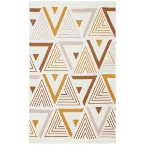 Bakero Kelim Arya bézs és sárga szőnyeg azték háromszög mintával - Bakero