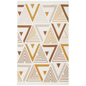 Bakero Kelim Arya bézs és sárga azték mintás szőnyeg - Bakero