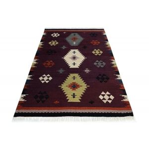 Bakero Kelim classic lila Multi Teppich, 125x185 cm, Aztekenmuster - Innenarchitektur