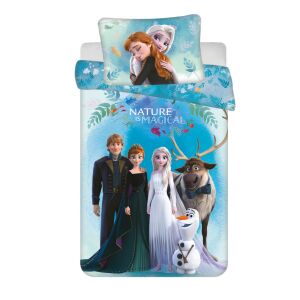 Lenjerie de pat pentru copii Disney Frozen Nature is Magical cu Anna, Elsa, Kristoff, Sven și Olaf - Nonbrand Lenjerie de pat - grădiniță
