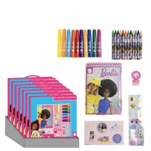 Barbie színező készlet színes ceruzákkal, filctollakkal, matricákkal és bélyegzővel - Cerdá