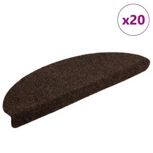 vidaXL 20 db öntapadós lépcsőszőnyeg 65 x 21 x 4 cm barna félkör alakú nagy 117793053 - Lépcsőszőnyeg