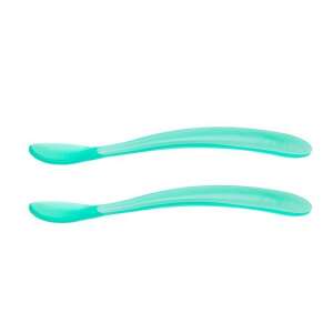 Chicco Soft Silicone Spoon, 2 pack, baby spoon, feeding spoon, baby feeding, first spoon, baby cutlery, silicone spoon, soft spoon, baby safe, BPA free, made in Italy - Children's cutlery