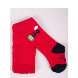 Yo!Club pamut harisnyanadrág fiú (80-86) - piros/szuperhős maci 117846081 - Yoclub