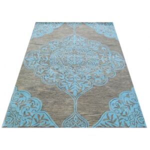 Jasnoniebieski dywan Bakero Kirman, widok pod kątem - Projektowanie wnętrz