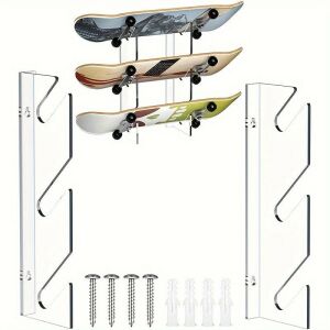 Akril gördeszkakihelyező állvány – falra szerelhető vízszintes gördeszka, snowboard tartó 117882264 - Gördeszkázás