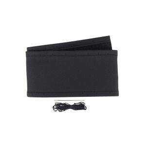 Kormányvédő, fűzős, fekete, valódi bőr, 35-37cm 117906559 - Autós kormányhuzat