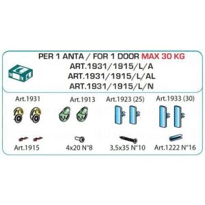 TERNO Dama vasalat szett ráütődő fa ajtóra 30kg 118221260 - Terno